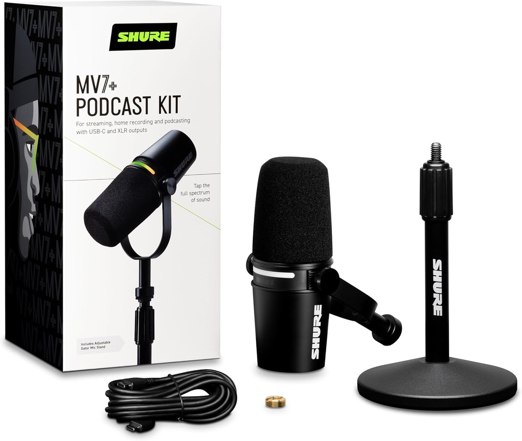 Micrófono dinámico híbrido con bundle SHURE MV7+-K-BNDL