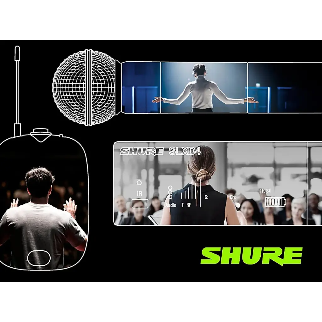 Receptor inalámbrico digital doble SHURE SLXD4D-G58