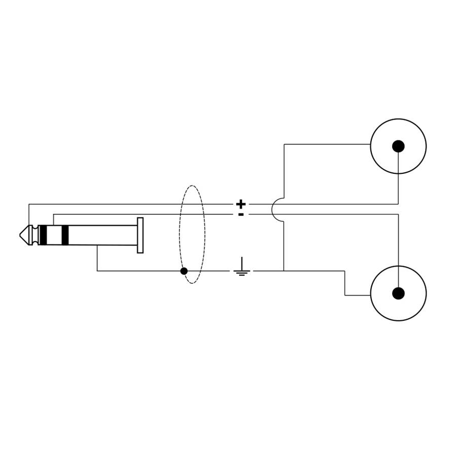 RKSA/120-1 Cable Adaptador Plug 6.3 A Rca Macho Quiklok