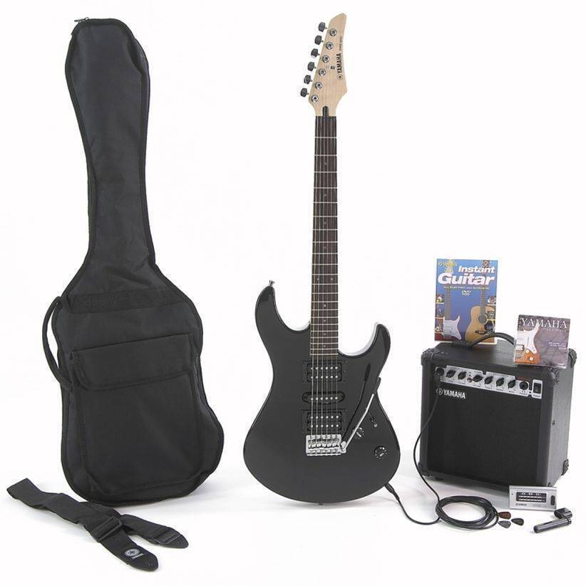 YAMAHA PAQUETE DE GUITARRA ELECTRICA NEGRO, AMPLIFICDOR Y ACESORIOS