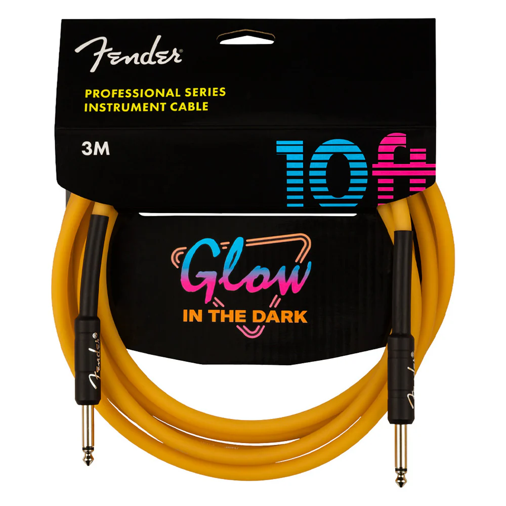 0990810113FENDER PROFESSIONAL GLOW-IN-THE-DARK CABLE – 10 FT ORANGE