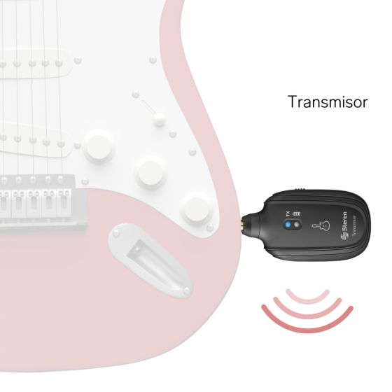 AVS-450 Receptor/Transmisor Inalámbrico Steren para Instrumentos 50M Recargable 3hrs.