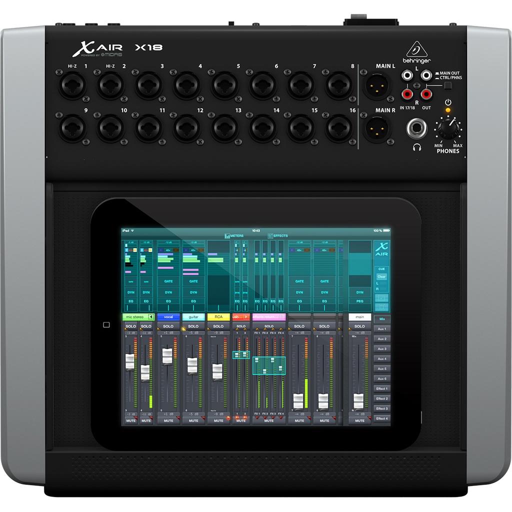 MEZCLADORA DIGITAL PARA TABLETS BEHRINGER DE 18 CANALES X18