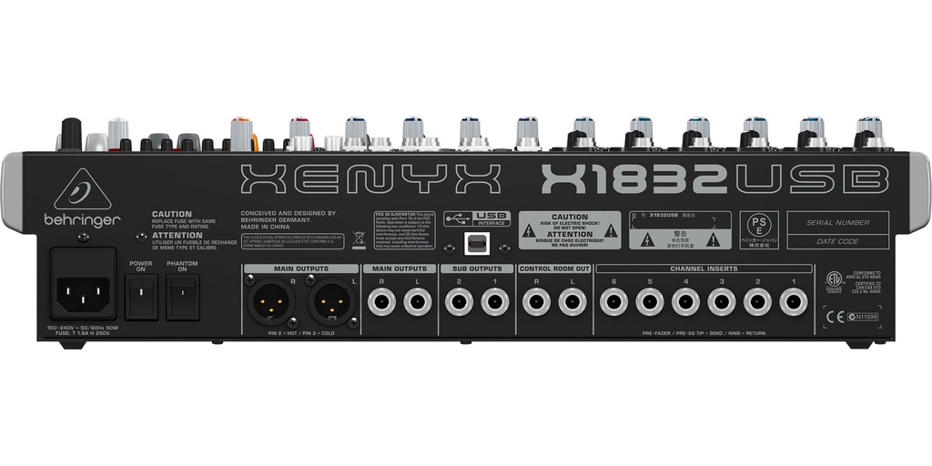MEZCLADORA BEHRINGER 18CH X1832USB