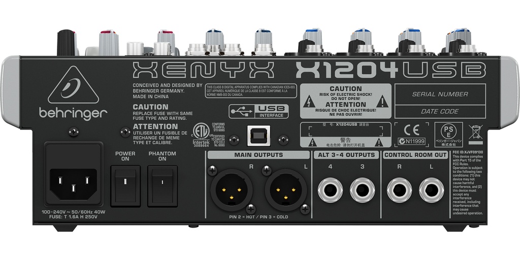 MEZCLADORA BEHRINGER 12CH X1204USB