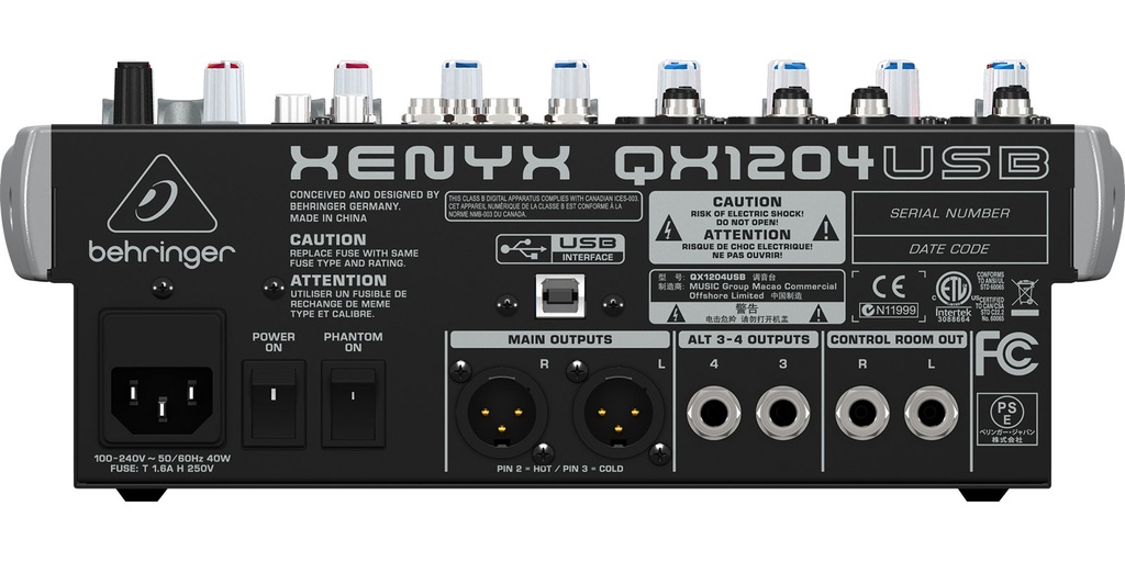 MEZCLADORA ANALOGA BEHRINGER 12CH QX1204USB