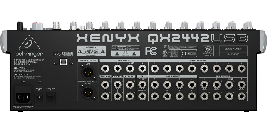MEZCLADORA ANALOGA BHHRINGER 24CH QX2442USB