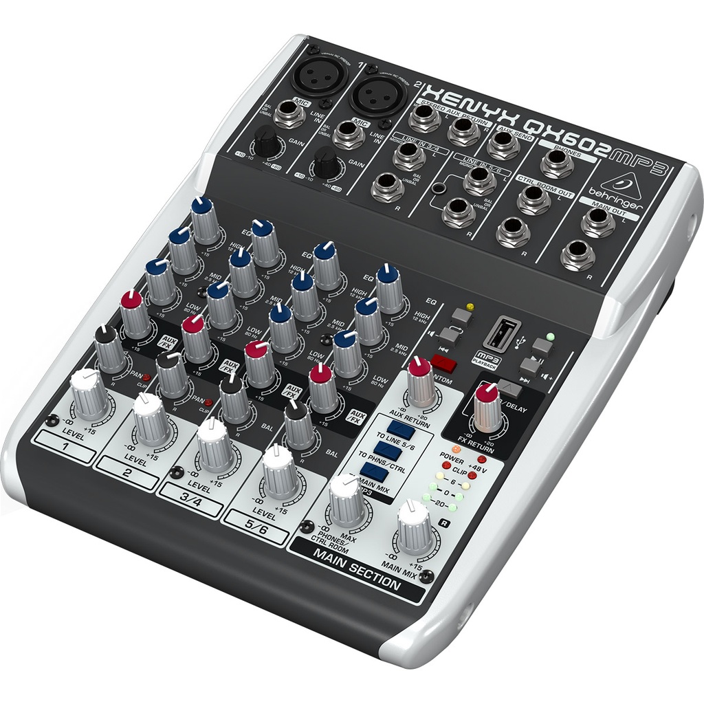 MEZCLADORA BEHRINGER ANALOGA 6CH QX602MP3