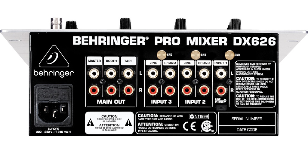 MEZCLADORA BEHRINGER P/DJ 3CH DX626