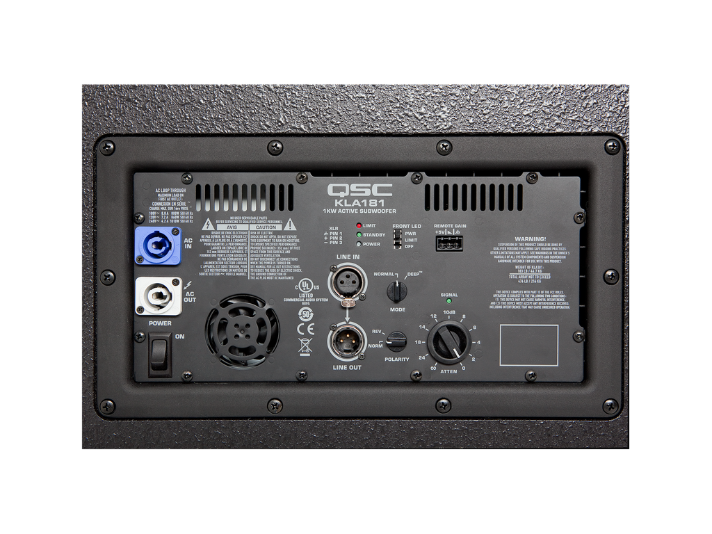 SUBWOOFER 18" QSC KLA ACTIVO PARA ARREGLO LINEAL 1000W KLA181BK