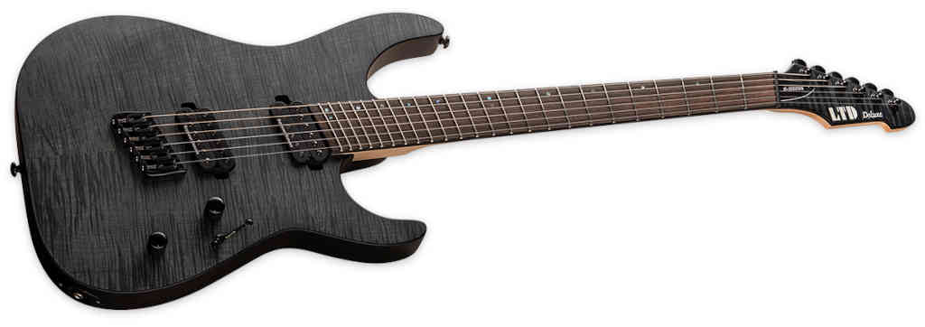 GUITARRA ELECTRICA LTD M-1000 MULTI-SCALE SEE THRU BLACK SATIN LM1000MSFMSTBLKS