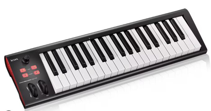 TECLADO CONTROLADOR ICON MIDI USB IKEYBOARD 4NANO