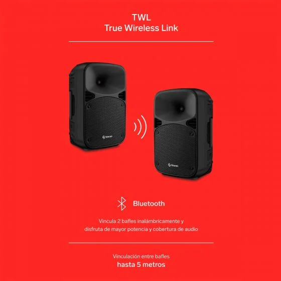 BAFLE AMPLIFICADO STEREN ACTIVO DE 8" TRUE WIRE
