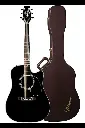 TAKAMINE GUITARRA LEGACY SERIE E  DREADNOUGHT ACABADO NEGRO BRILLANTE CON BORDES Y ACENTOS BLANCOS CON ESTUCHE SEMI-RIGIDO EF341SC