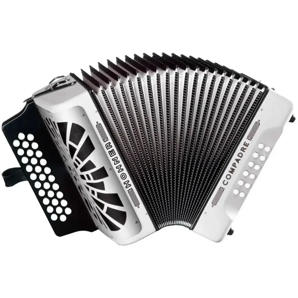 Acordeón Hohner "Compadre" FA-SIB-MIB con Funda  Blanco  A48431