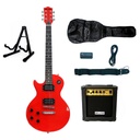 PAQUETE DE GUITARRA ELÉCTRICA LES PAUL ZURDA BELLATOR NEG10WLPL-RD