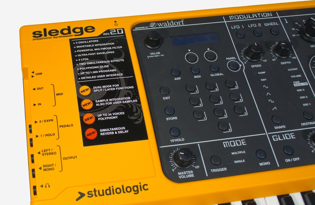 SINTETIZADOR ANÁLOGO DE 5/8 6 TECLAS STUDIOLOGIC SLEDGE 2.0