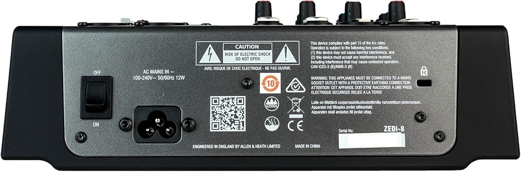 Mezclador analógico compacto con interfaz USB ALLEN & HEATH ZEDI-8