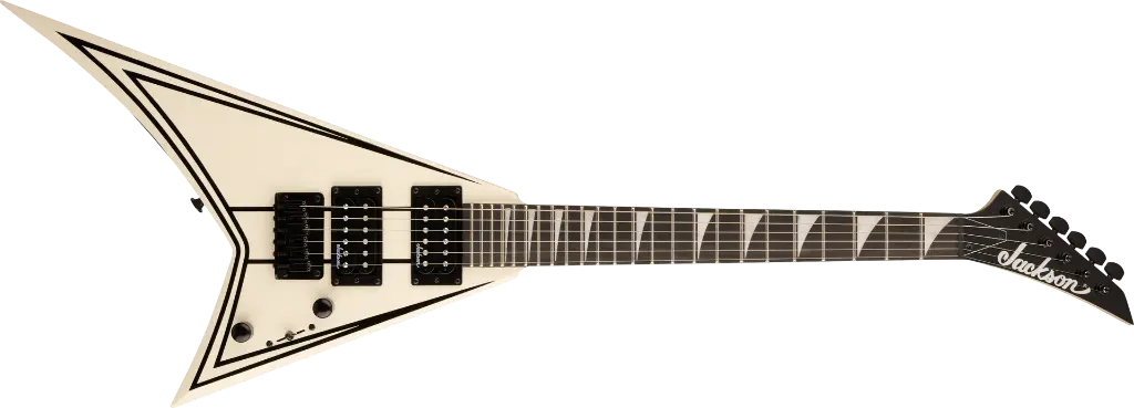 GUITARRA JACKSON SERIE JS RR MINION JS1XM DIAPASÓN DE AMARANTO BLANCO NIEVE CON LÍNEAS NEGRAS DECORATIVAS 2913335541