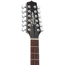 GUITARRA ELECTROACUSTICA DE 12 CUERDAS TAKAMINE LEGACY DREADNOUGHT CON CORTE COLOR NEGRO EF381SC
