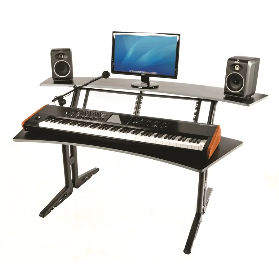 MESA PROFESIONAL DE ESTUDIO CON RACK DE 8 ESPACIOS QUIKLOK Z/630BK