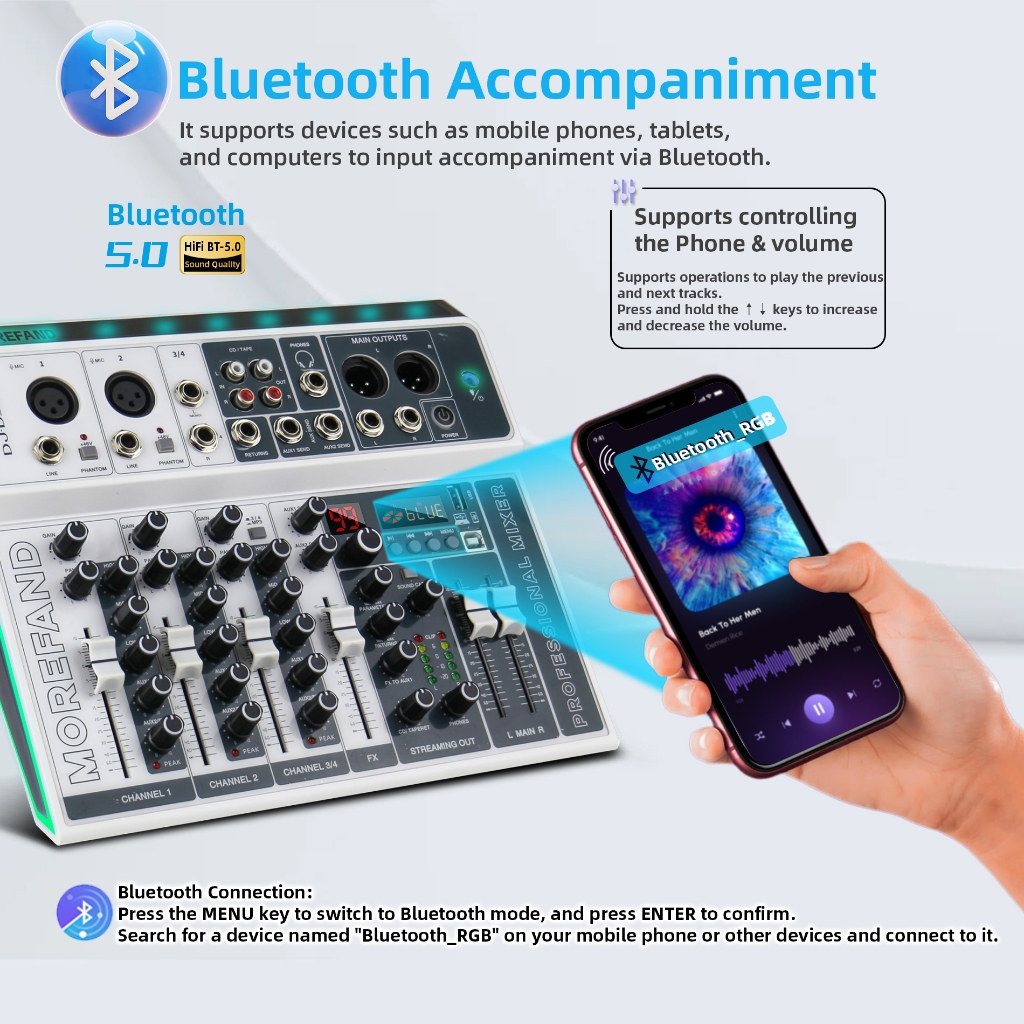 MEZCLADORA RGB MOREFAND DE 4 CANALES DJ-DS04