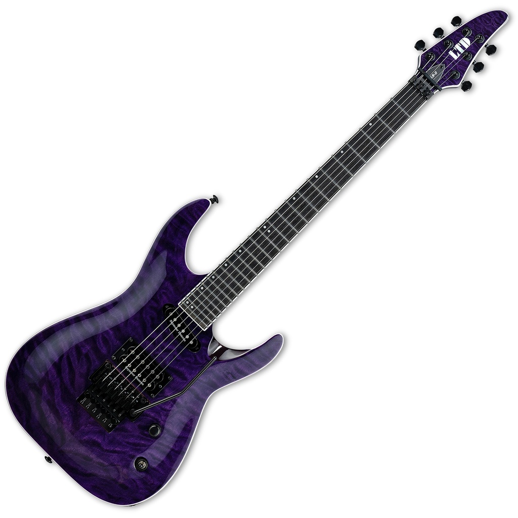 GUITARRA ELÉCTRICA SIGNATURE LTD ANDY LAROQUE ALR-II SEE THRU PURPLE LALRIIQMSTP