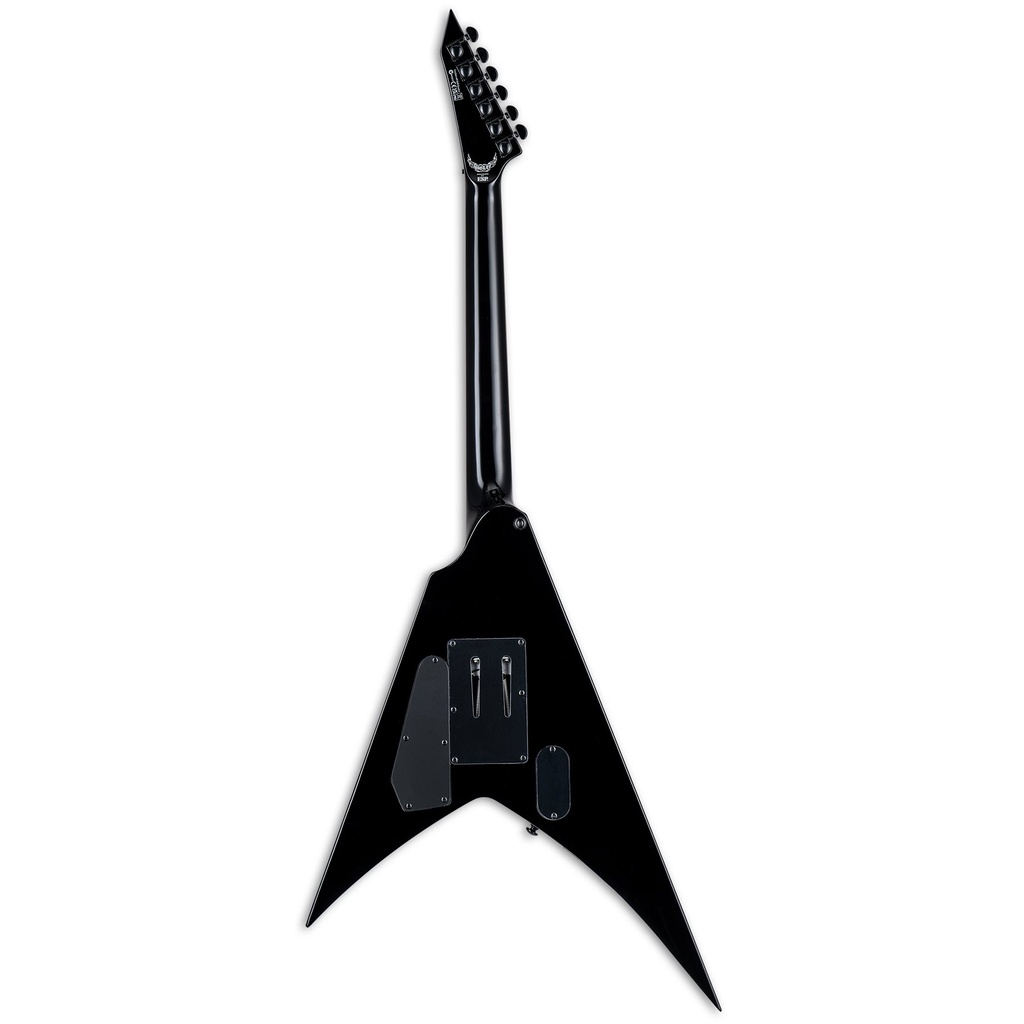 LGHSVBLK  Guitarra eléctrica de forma V acabado negro y encuadernación roja