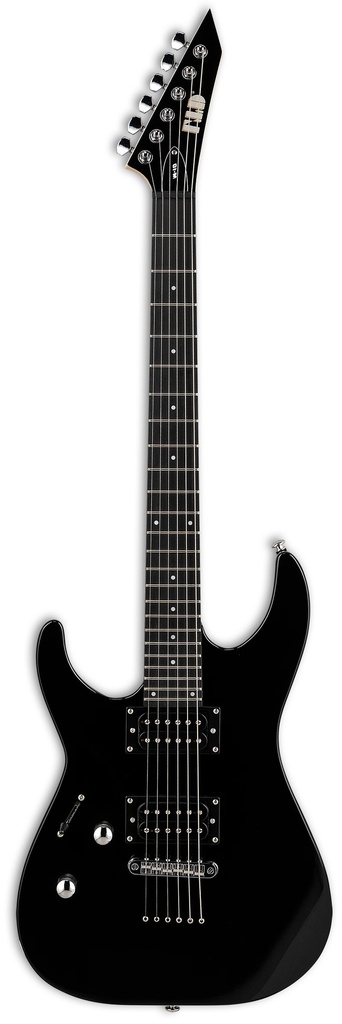 LMPACKBLKSLH   Paquete de guitarra Strato zurda  LTD M Negro con amplificador de 10W, funda, tahaly, plumillas, cable, y afinador digital 