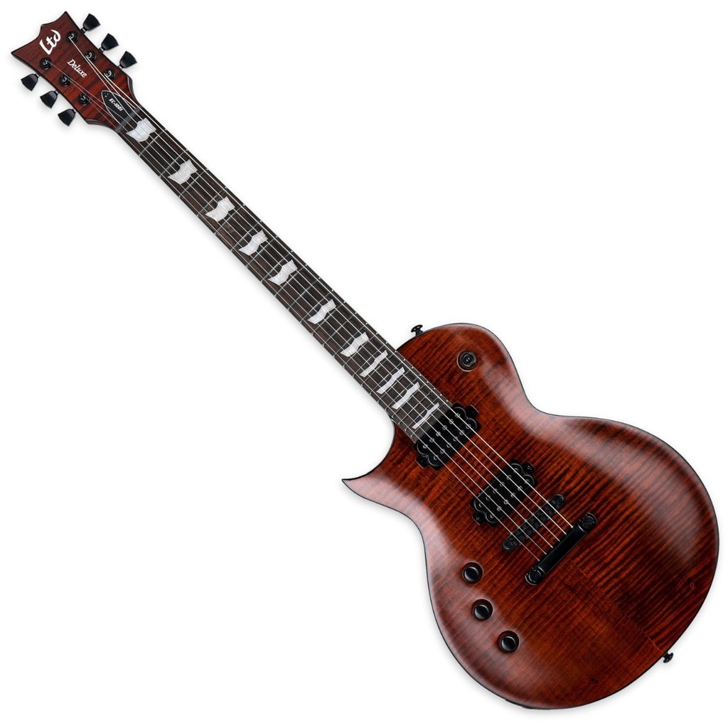 Guitarra eléctrica para zurdos  color Ojo de tigre LEC1001FMTEFLH