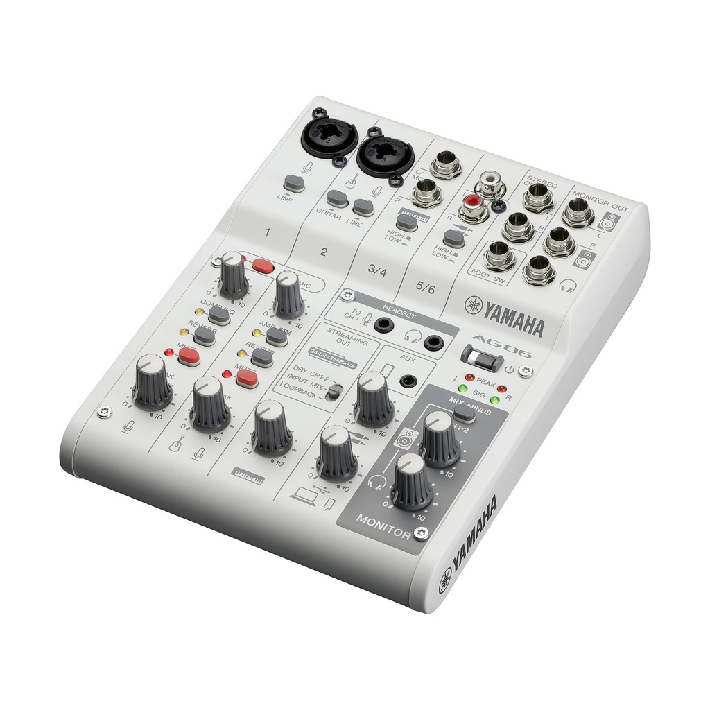 MEZCLADORA ANALOGA DE 6 CANALES PARA STREAMING AG YAMAHA AG06MK2W