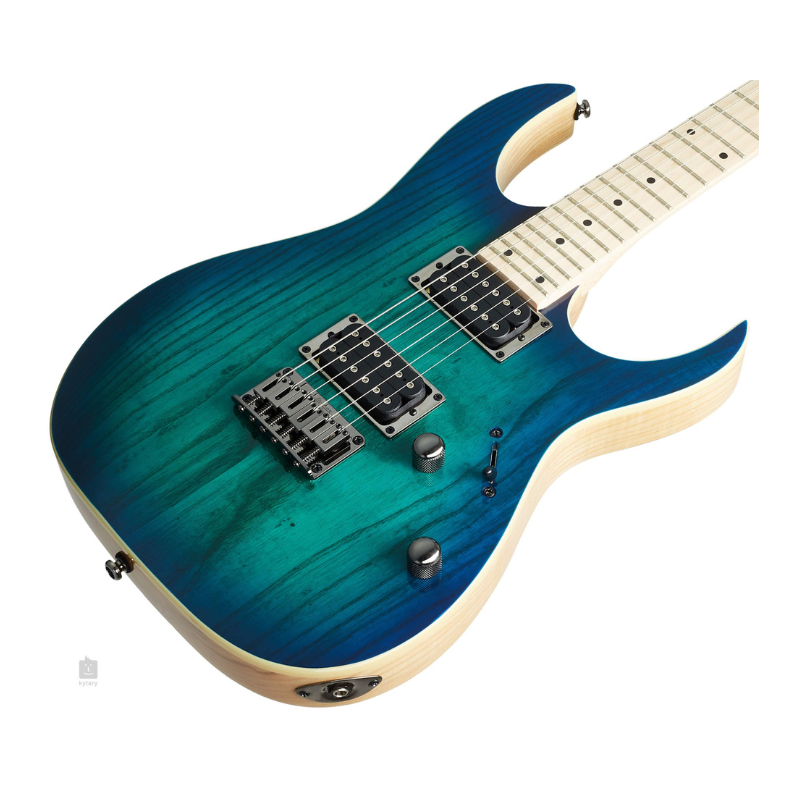 GUITARRA ELECTRICA AZUL SOMBREADO DE LA SERIE RG IBANEZ RG421AHM-BMT