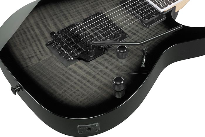 GUITARRA ELECTRICA ENTINTADA NEGRA CON SOMBREADO DE LA SERIE GIO GRG320FA-TKS