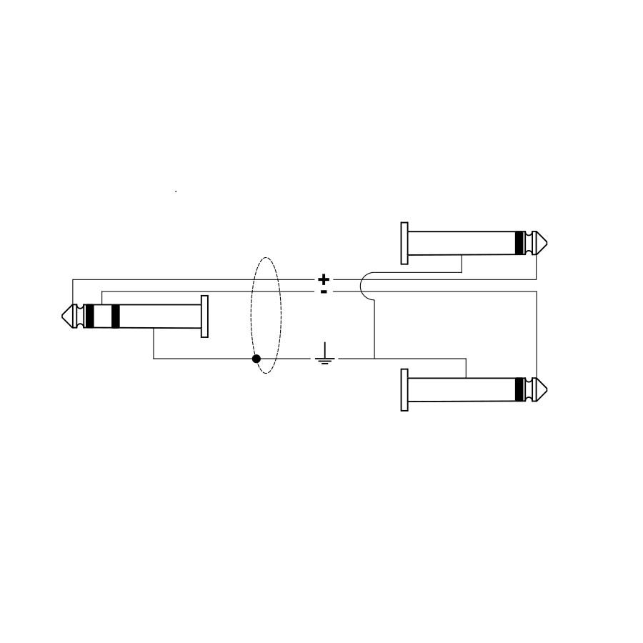 RKSA/140-1 Cable Adaptador Mini Plug 3.5 Stereo A 2 Plug Mono Quiklok