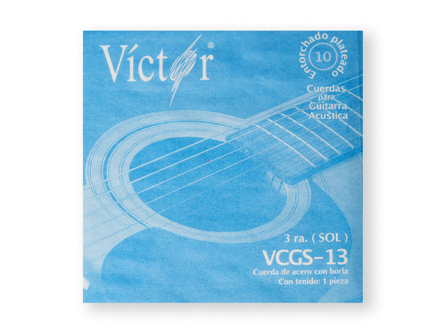 CUERDA 3A GUITARRA ACUSTICA VICTOR ACERO CON BORLA 13 VCGS-13-6