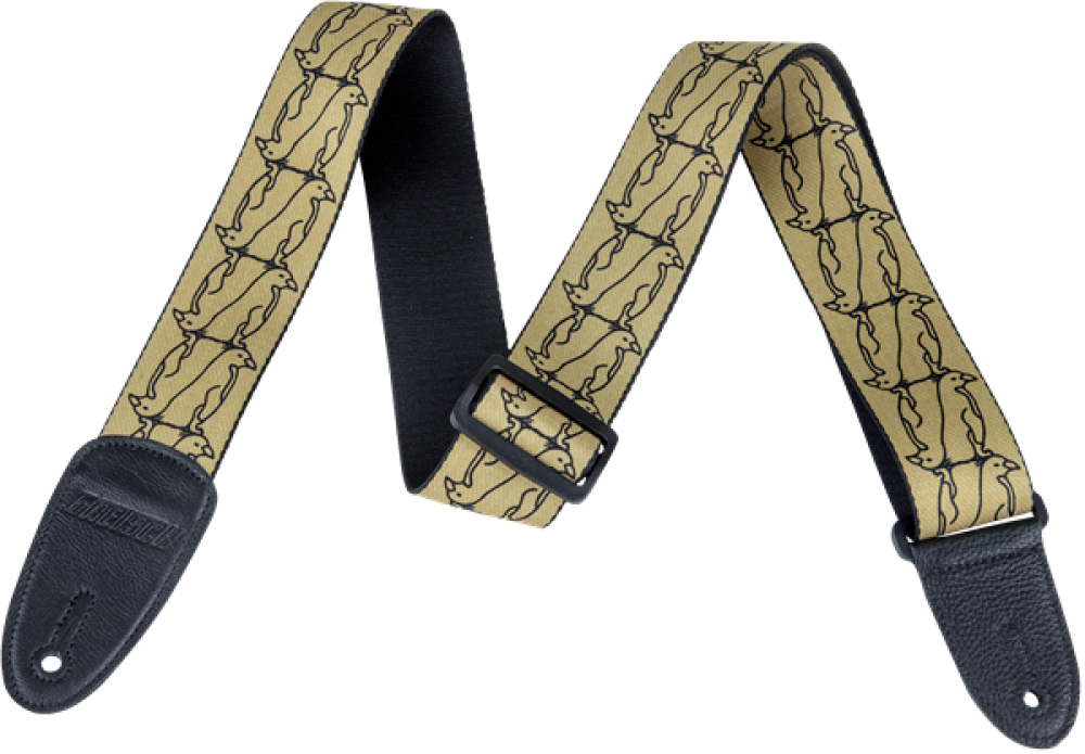Gretsch Double Penguin Stripe Strap – Oro y Negro (SKU 9227364001)