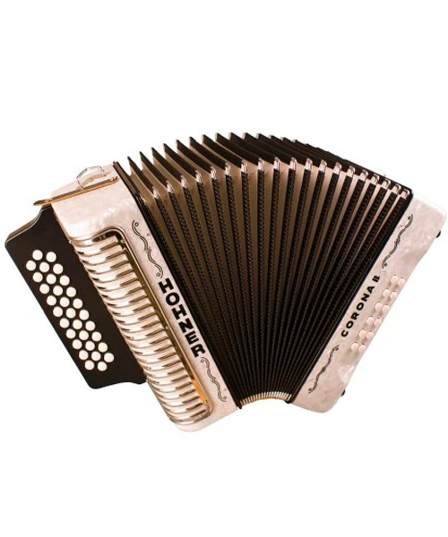 A5622 ACORDEON DIATONICO HOHNER CORONA II SOL-DO-FA 31 BLANCO CON FUNDA A5622