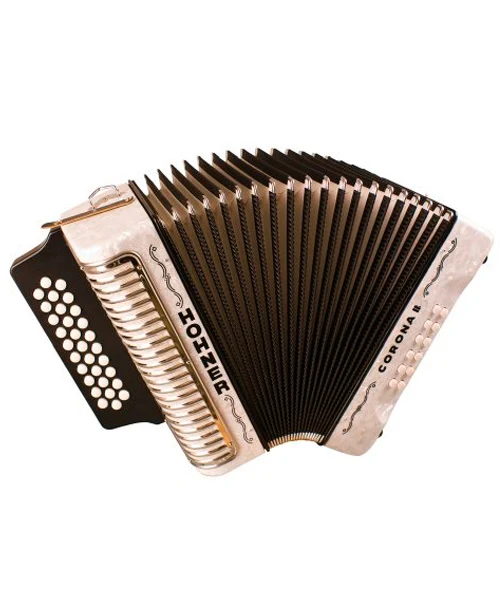 ACORDEON DIATONICO HOHNER CORONA II FA-SIB-MIB BLACO C/FUNDA 31 A5642