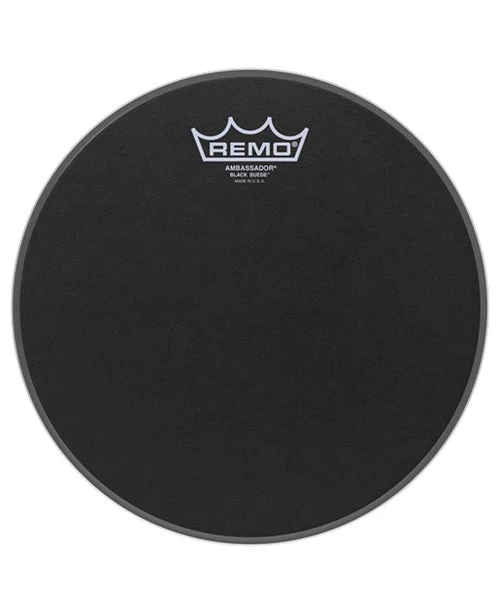 PARCHE REMO 13" BLACK SUEDE AMBASSADOR