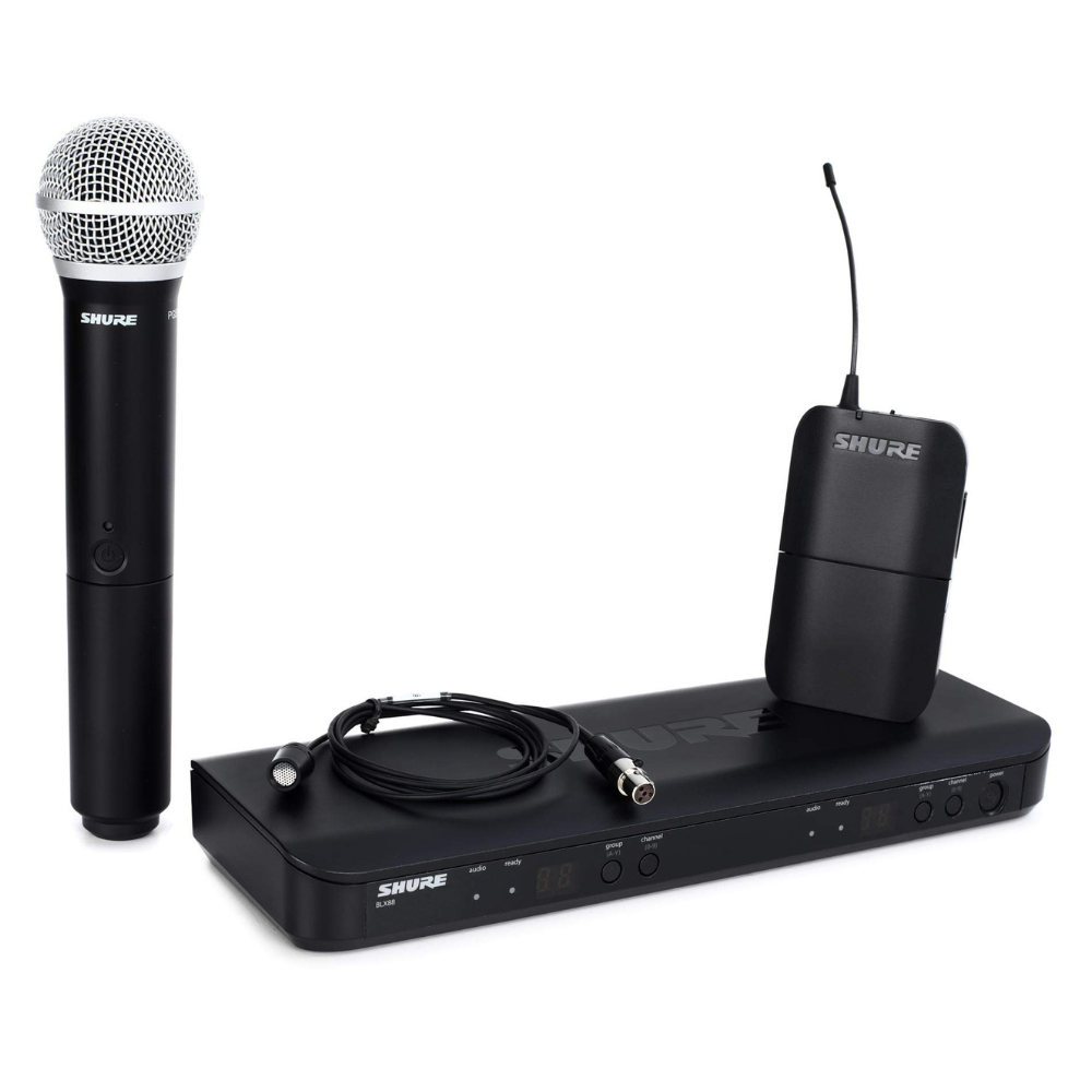 SISTEMA INALAMBRICO DOBLE CON MICROFONO SHURE BLX1288/CVL-J11