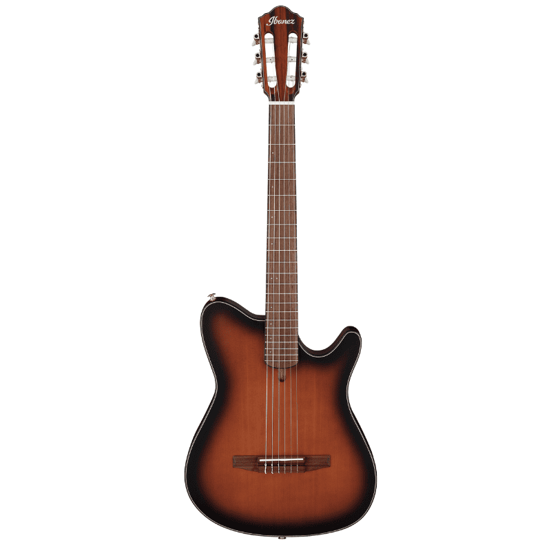 GUITARRA ELECTROACÚSTICA COLOR CAFÉ CON SOMBREADO NEGRO DE LA SERIE FRH IBANEZ FRH10N-BSF