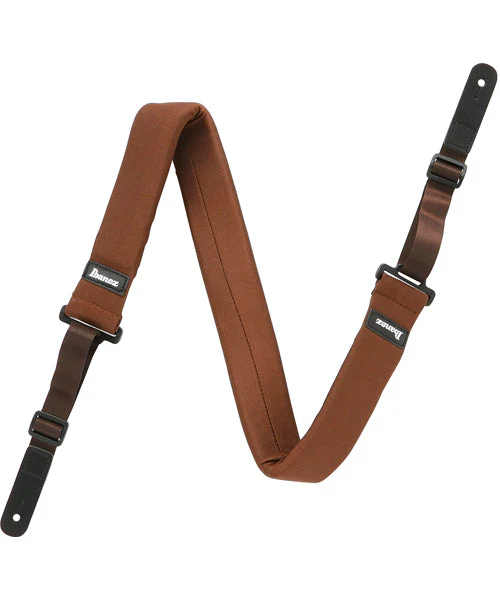 Correa Acolchada para Guitarra y Bajo (Color Café) Powerpad IBANEZ GSF50-BR