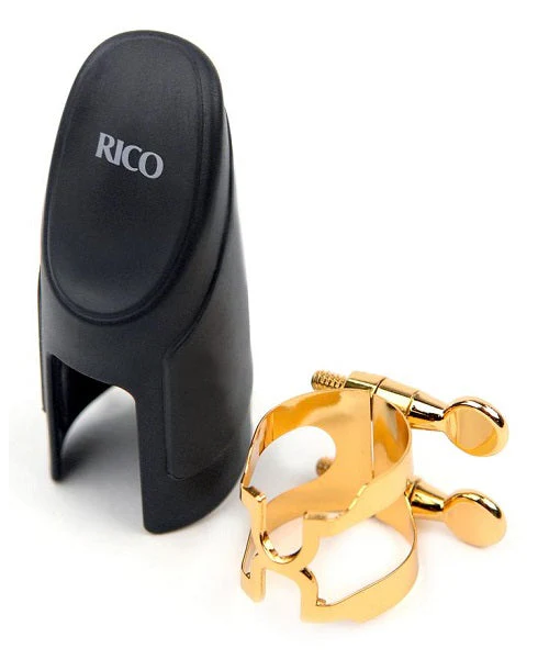 ABRAZADERA RICO DE DOBLE TORNILLO Y TAPA  PARA CLARINETE SIB DORADO HCL1G