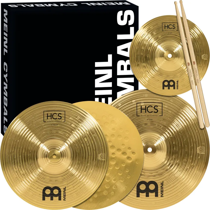 JUEGO DE PLATILLOS MEINL DE LA SERIE HCS, INCLUYE
