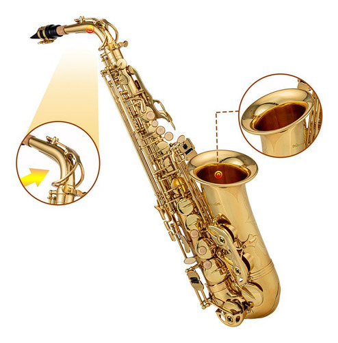 Saxofón Alto Full Eb con paquete completo Lizt LZSAXA‑L