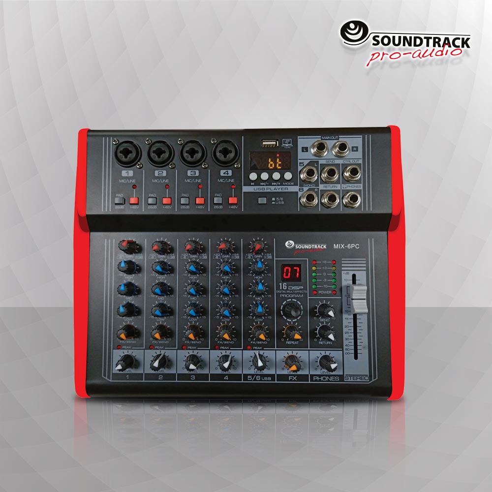 MEZCLADORA SOUNDTRACK MIX-6PC – 6 CANALES CON EFECTOS