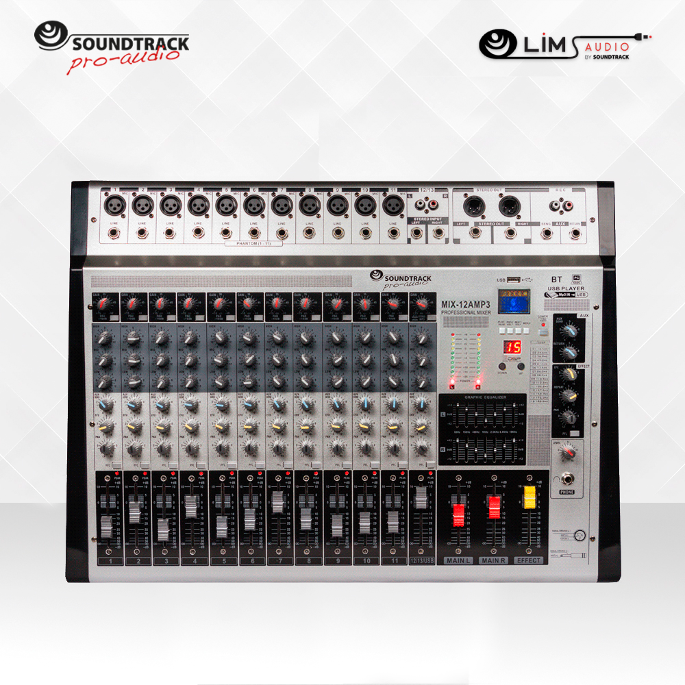 MEZCLADORA SOUNDTRACK AMPLIFICADA STEREO MIX-12AMP3