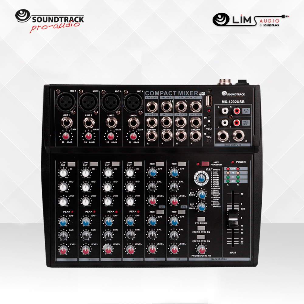 MX1202USB MEZCLADORA SOUNDTRACK PROF 12CH USB C/CONTROL 