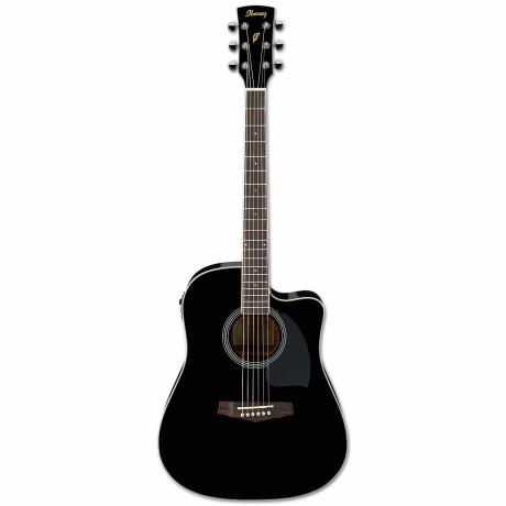 GUITARRA ELECTROACUSTICA COLOR NEGRO DE LA SERIE PERFORMANCE IBANEZ PF15ECEBK