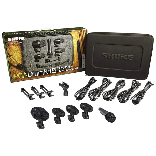 SET DE 5 MICROFONOS SHURE PGADRUMKIT5